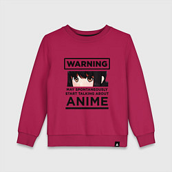 Детский свитшот Warning ANIME