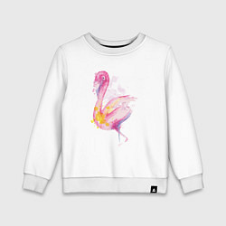Детский свитшот Фламинго рисунок акварелью