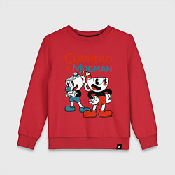 Свитшот хлопковый детский Cuphead & Mugman, цвет: красный