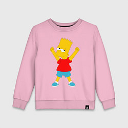Свитшот хлопковый детский Барт Симпсон, цвет: светло-розовый