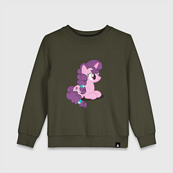 Свитшот хлопковый детский Pony Pink Mammal Purple - Litt, цвет: хаки