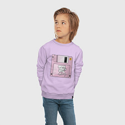 Свитшот хлопковый детский Дискета GTA, цвет: лаванда — фото 2