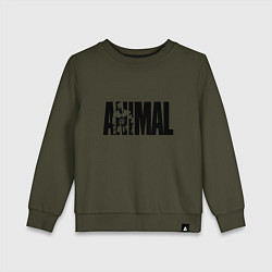 Свитшот хлопковый детский ANIMAL ЭНИМАЛ, цвет: хаки