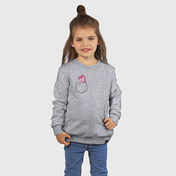 Свитшот хлопковый детский Pinkie Dance в кармане, цвет: меланж — фото 2