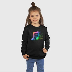 Свитшот хлопковый детский I LOVE MUSIC DJ Z, цвет: черный — фото 2