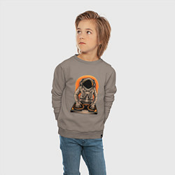 Свитшот хлопковый детский Космонавт диджей - cosmo DJ, цвет: утренний латте — фото 2