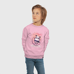 Свитшот хлопковый детский Panda jump, цвет: светло-розовый — фото 2