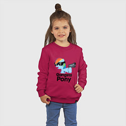 Свитшот хлопковый детский Gangsta pony, цвет: маджента — фото 2