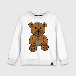 Свитшот хлопковый детский Плюшевый медведь, цвет: белый