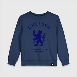 Свитшот хлопковый детский Chelsea Est. 1905, цвет: тёмно-синий