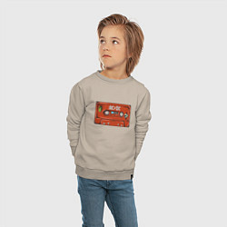 Свитшот хлопковый детский Кассета AC DC, цвет: миндальный — фото 2