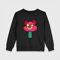 Свитшот хлопковый детский Розовый медведь, цвет: черный