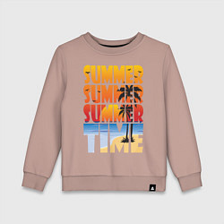 Свитшот хлопковый детский SUMMER TIME, цвет: пыльно-розовый