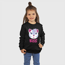 Свитшот хлопковый детский Kiss Cat, цвет: черный — фото 2