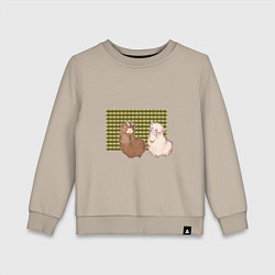 Свитшот хлопковый детский Ламы, цвет: миндальный