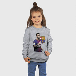 Свитшот хлопковый детский Lionel Messi Barcelona Argentina, цвет: меланж — фото 2