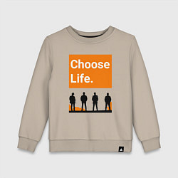 Свитшот хлопковый детский Choose Life, цвет: миндальный