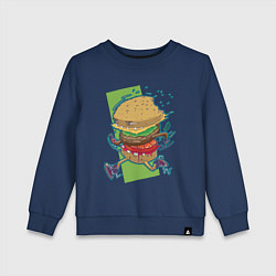 Свитшот хлопковый детский Fast Food, цвет: тёмно-синий