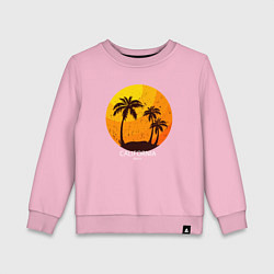 Свитшот хлопковый детский Лето, пальмы, Калифорния, цвет: светло-розовый