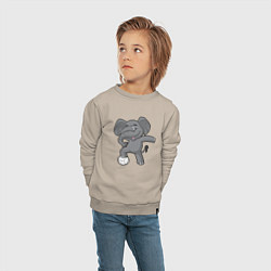 Свитшот хлопковый детский Слон - Волейбол, цвет: миндальный — фото 2
