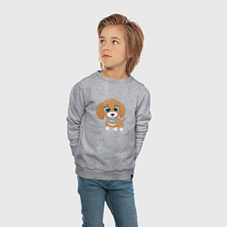 Свитшот хлопковый детский Собачка с бантиком, цвет: меланж — фото 2
