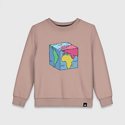 Детский свитшот Квадратный глобус земли