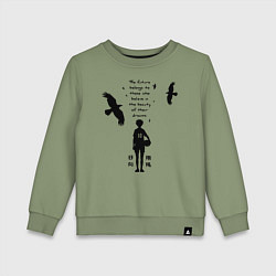Свитшот хлопковый детский Будущее принадлежит тем кто верит в свои мечты Шоё, цвет: авокадо