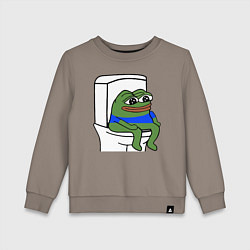 Свитшот хлопковый детский Лягушонок пепе, цвет: утренний латте