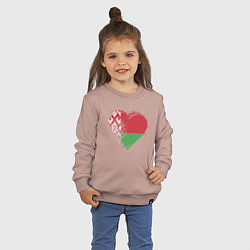 Свитшот хлопковый детский Сердце Беларуси, цвет: пыльно-розовый — фото 2