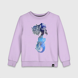 Свитшот хлопковый детский Русалка, цвет: лаванда