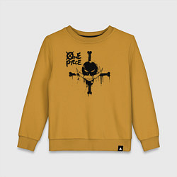 Свитшот хлопковый детский Пираты Белоуса One Piece, цвет: горчичный