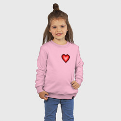 Свитшот хлопковый детский Пиксельное Сердце, цвет: светло-розовый — фото 2