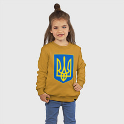 Свитшот хлопковый детский Украина Герб Украины, цвет: горчичный — фото 2