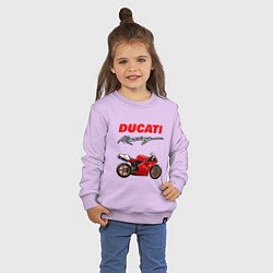 Свитшот хлопковый детский DUCATI ДУКАТИ MOTOSPORT, цвет: лаванда — фото 2