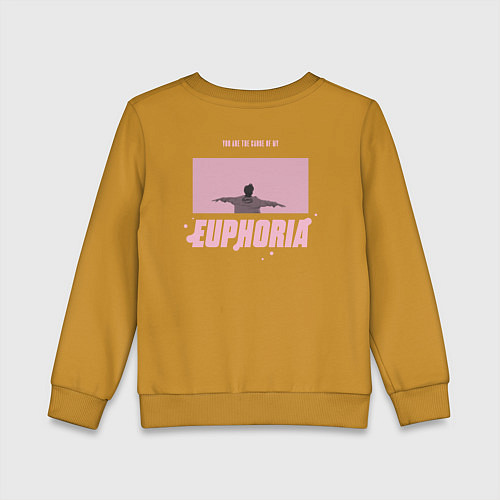 Детский свитшот EUPHORIA BTS PINK Edition / Горчичный – фото 2