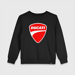 Свитшот хлопковый детский DUCATI ДУКАТИ ЭМБЛЕМА, цвет: черный