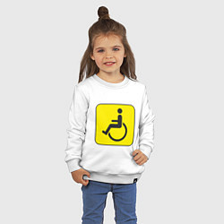 Свитшот хлопковый детский Знак Инвалид, цвет: белый — фото 2