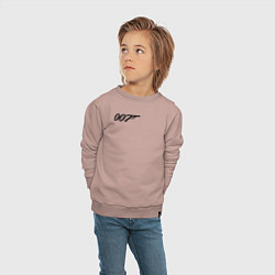 Свитшот хлопковый детский 007 лого, цвет: пыльно-розовый — фото 2