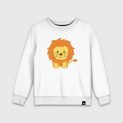 Свитшот хлопковый детский Забавный Лев, цвет: белый
