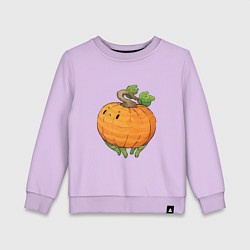 Свитшот хлопковый детский Недовольная тыква, цвет: лаванда
