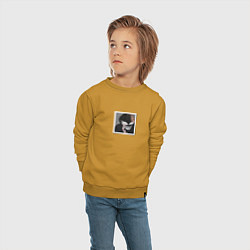 Свитшот хлопковый детский Кен Канеки в блюре, цвет: горчичный — фото 2