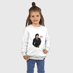 Свитшот хлопковый детский BAD Майкл Джексон, цвет: белый — фото 2