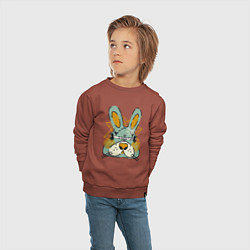 Свитшот хлопковый детский Безумный кролик, цвет: кирпичный — фото 2