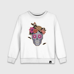 Свитшот хлопковый детский День мертвых Мексика, цвет: белый