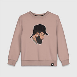Свитшот хлопковый детский Peace Nipsey, цвет: пыльно-розовый