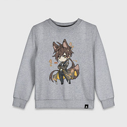 Свитшот хлопковый детский Волчонок Чжун Ли, цвет: меланж