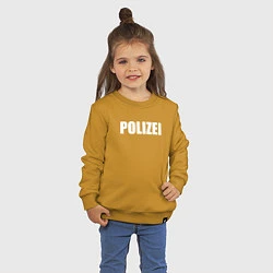 Свитшот хлопковый детский POLIZEI Полиция Надпись Белая, цвет: горчичный — фото 2