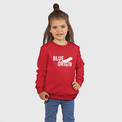 Свитшот хлопковый детский Blue Origin logo перо, цвет: красный — фото 2