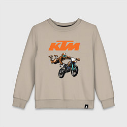Свитшот хлопковый детский KTM МОТОКРОСС Z, цвет: миндальный