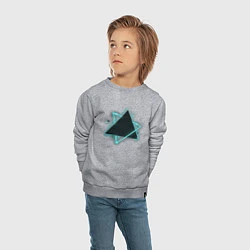 Свитшот хлопковый детский Треугольник неон, цвет: меланж — фото 2